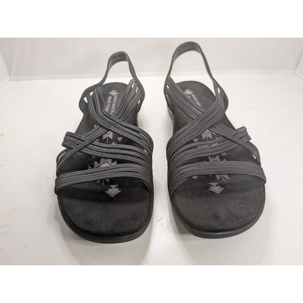 Skechers Women's Reggae Slim Simply Stretch Sandals Black Size 9